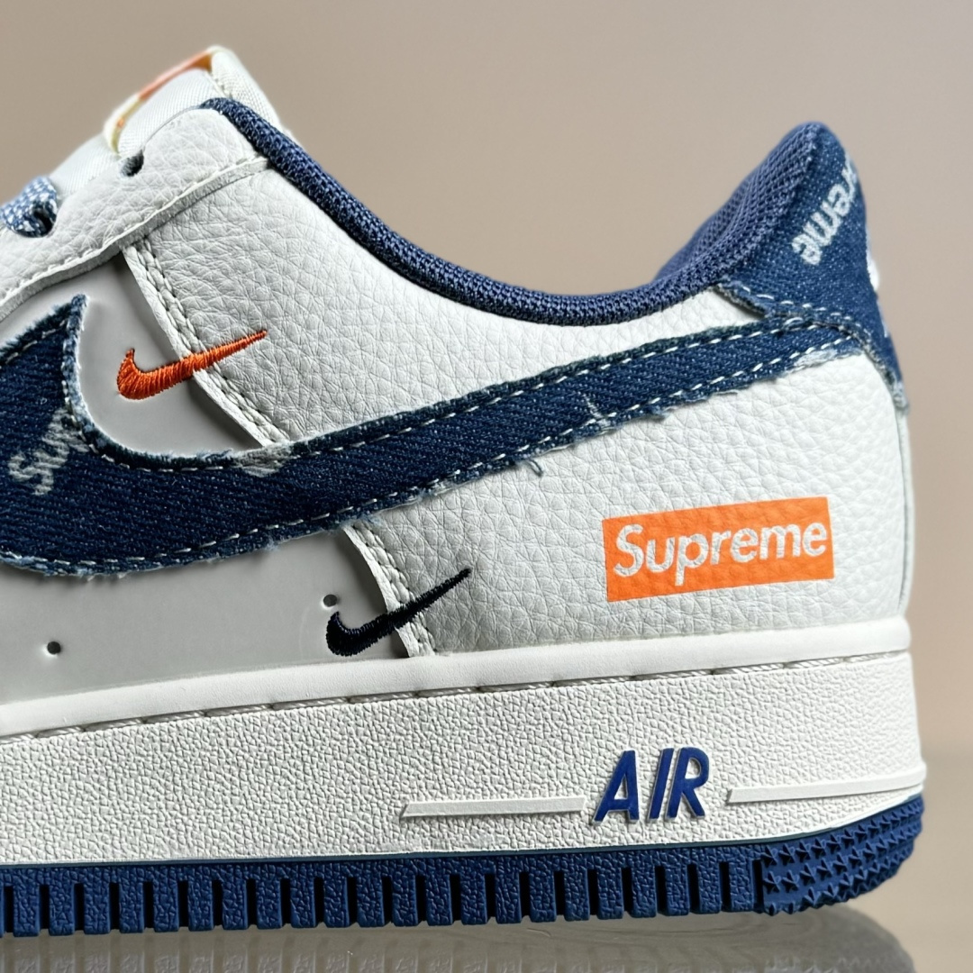 Nike Air Force 1 '07 Low “Supreme联名——牛仔米蓝四勾”空军一号 高端定制 低帮 运动鞋 QW5606-263