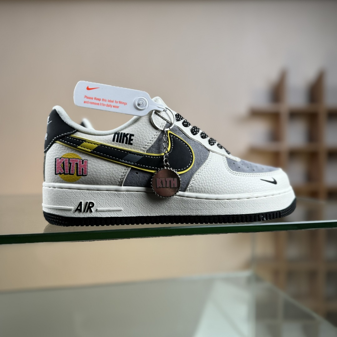 NIke Air Force 1 ’07 Low “KITH联名——米灰黄边勾”空军一号 低帮 运动鞋 SY1388-013