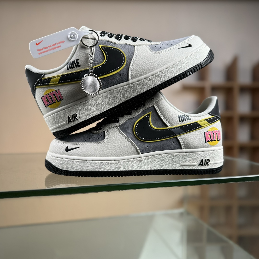 NIke Air Force 1 '07 Low “KITH联名——米灰黄边勾”空军一号 低帮 运动鞋 SY1388-013