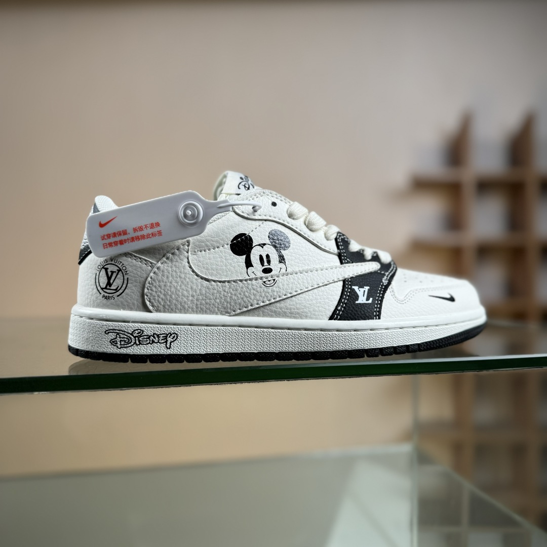 Travis Scott x Jordan 1 Low LV 迪士尼 三方联名-白黑米老鼠 倒勾低帮休闲版本 DZ2688-003 Travis Scott x Jordan 1 Low LV 迪士尼 三方联名-白黑米老鼠 倒勾低帮休闲版本 DZ2688-003