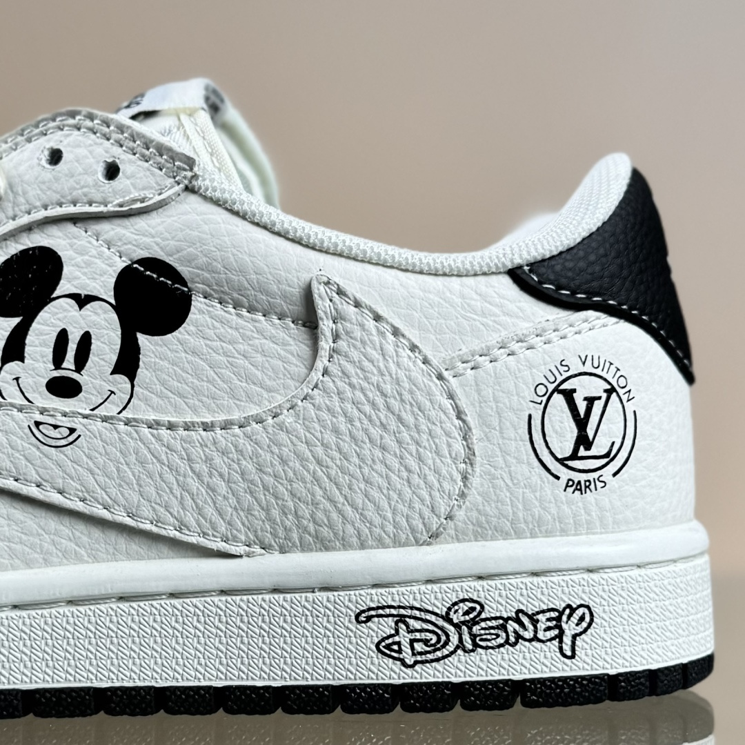 Travis Scott x Jordan 1 Low LV 迪士尼 三方联名-白黑米老鼠 倒勾低帮休闲版本 DZ2688-003 Travis Scott x Jordan 1 Low LV 迪士尼 三方联名-白黑米老鼠 倒勾低帮休闲版本 DZ2688-003
