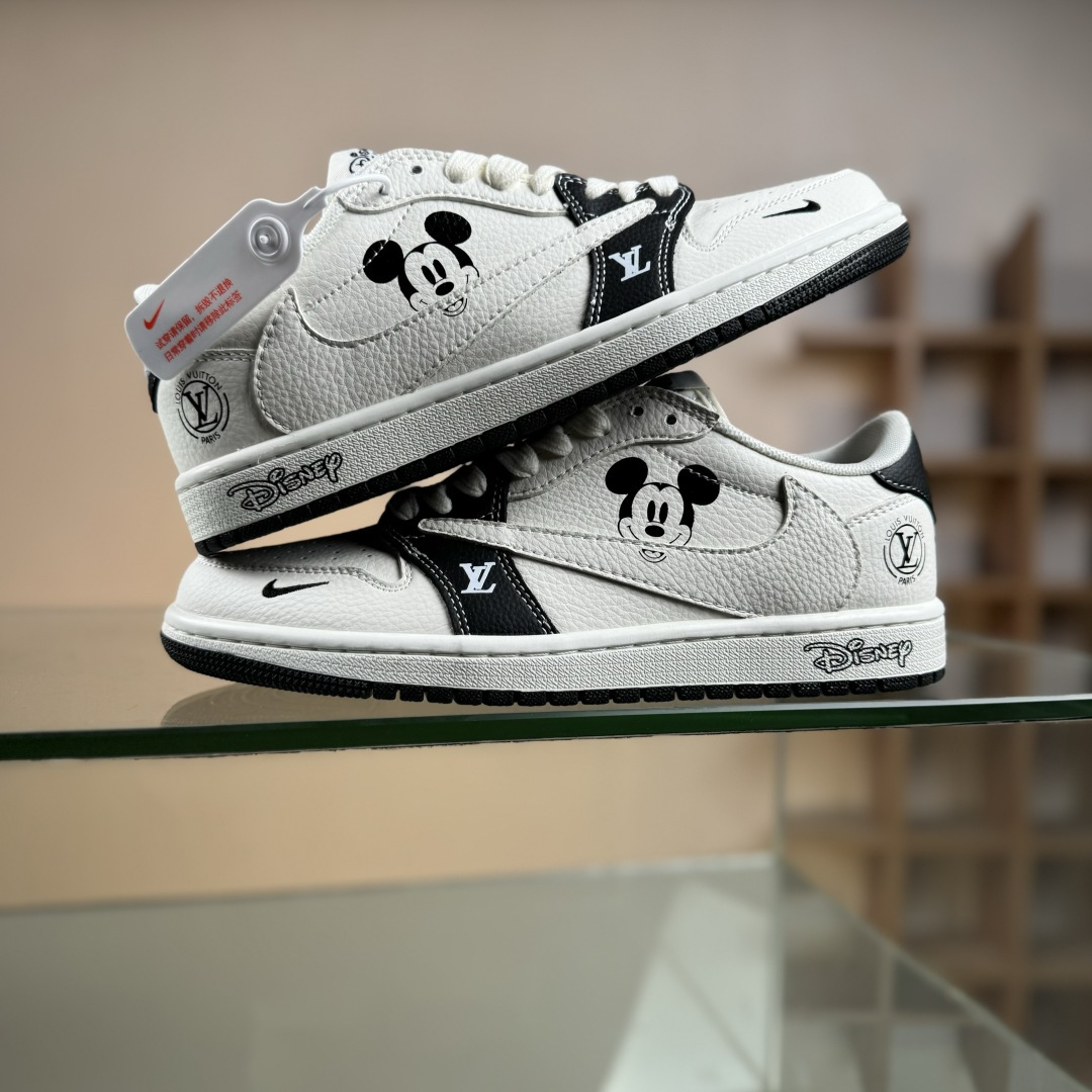 Travis Scott x Jordan 1 Low LV 迪士尼 三方联名-白黑米老鼠 倒勾低帮休闲版本 DZ2688-003 Travis Scott x Jordan 1 Low LV 迪士尼 三方联名-白黑米老鼠 倒勾低帮休闲版本 DZ2688-003