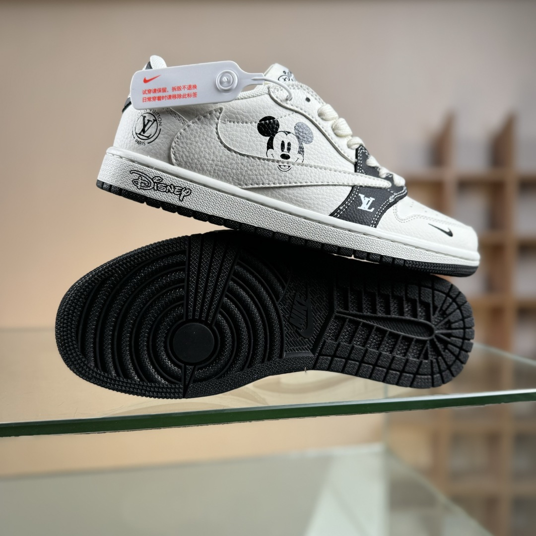 Travis Scott x Jordan 1 Low LV 迪士尼 三方联名-白黑米老鼠 倒勾低帮休闲版本 DZ2688-003 Travis Scott x Jordan 1 Low LV 迪士尼 三方联名-白黑米老鼠 倒勾低帮休闲版本 DZ2688-003