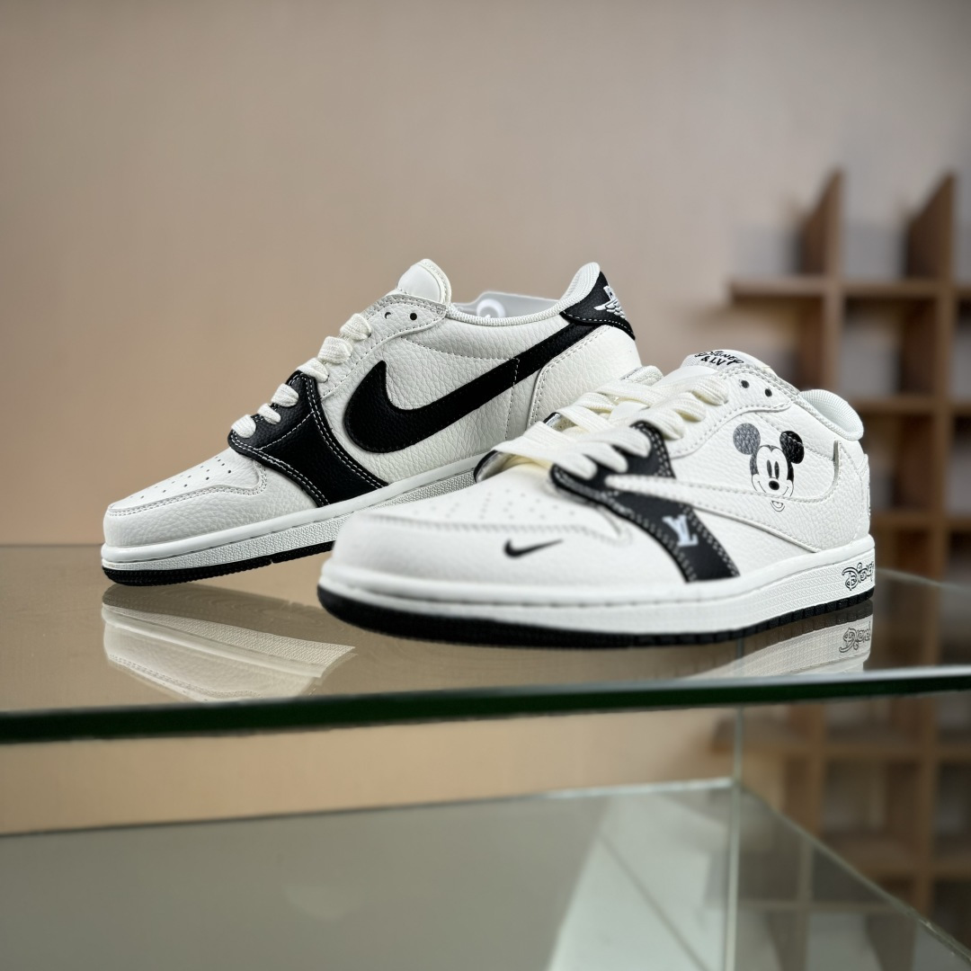 Travis Scott x Jordan 1 Low LV 迪士尼 三方联名-白黑米老鼠 倒勾低帮休闲版本 DZ2688-003 Travis Scott x Jordan 1 Low LV 迪士尼 三方联名-白黑米老鼠 倒勾低帮休闲版本 DZ2688-003