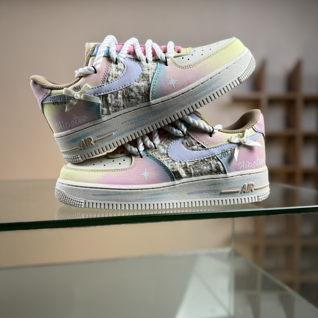手绘涂鸦“雾屿星芒”Nike Air Force 1 “Mist Island & Starlight”空军一号定制板鞋 FJ7740-120