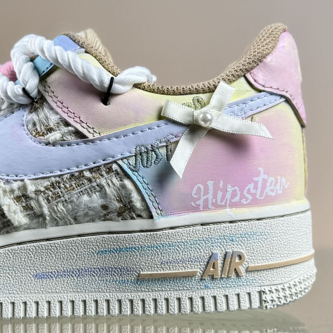 手绘涂鸦“雾屿星芒”Nike Air Force 1 “Mist Island & Starlight”空军一号定制板鞋 FJ7740-120