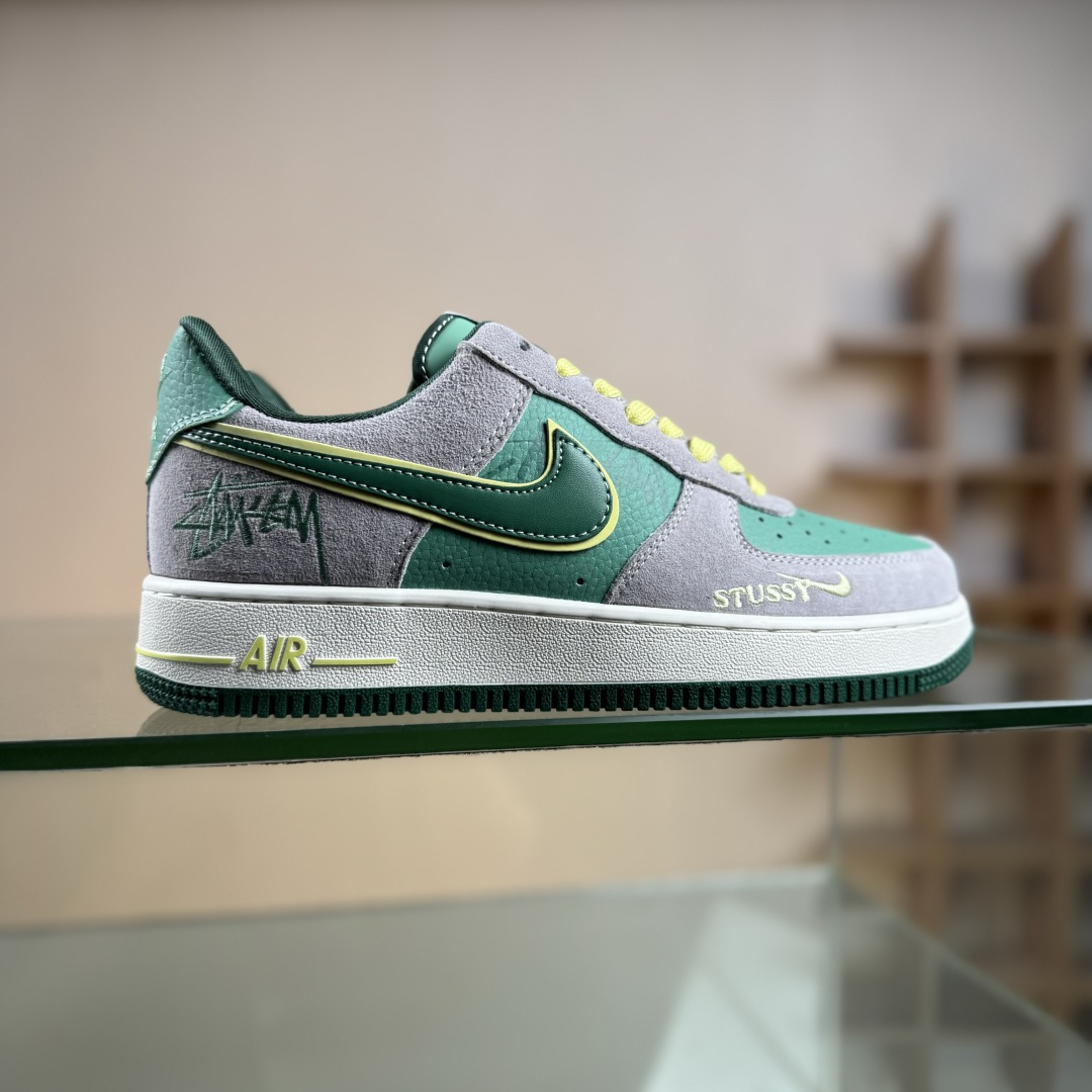Nike Air Force 1’07 Low 斯图西联名 绿灰猪八 空军一号低帮休闲板鞋 SS1979-007