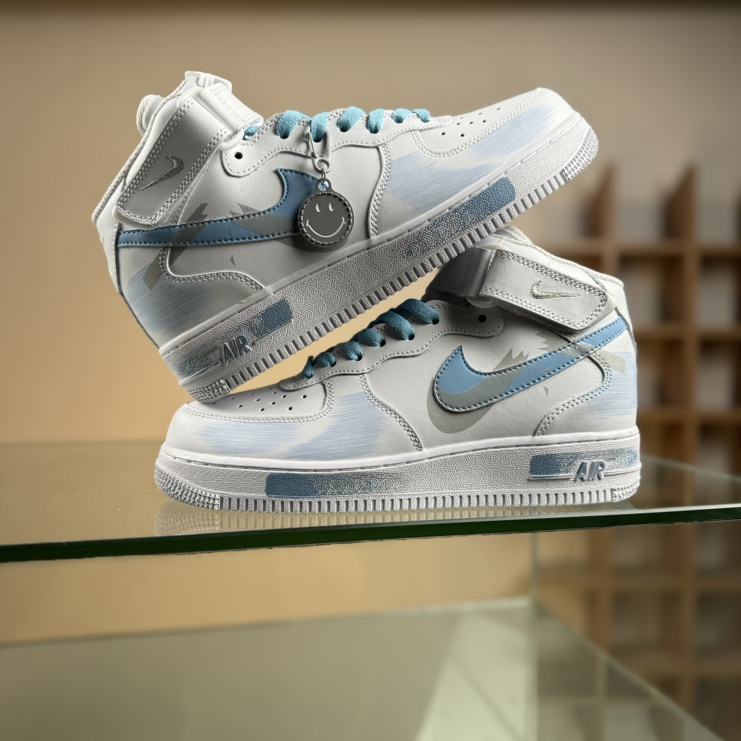 Nike Air Force 1'07 Mid 断勾 喷绘 空军一号中帮休闲板鞋 ZH0316-124