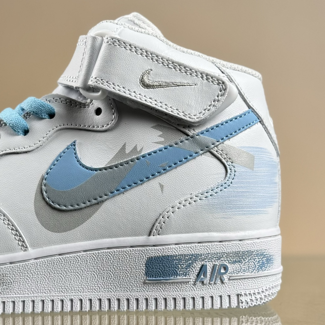 Nike Air Force 1'07 Mid 断勾 喷绘 空军一号中帮休闲板鞋 ZH0316-124