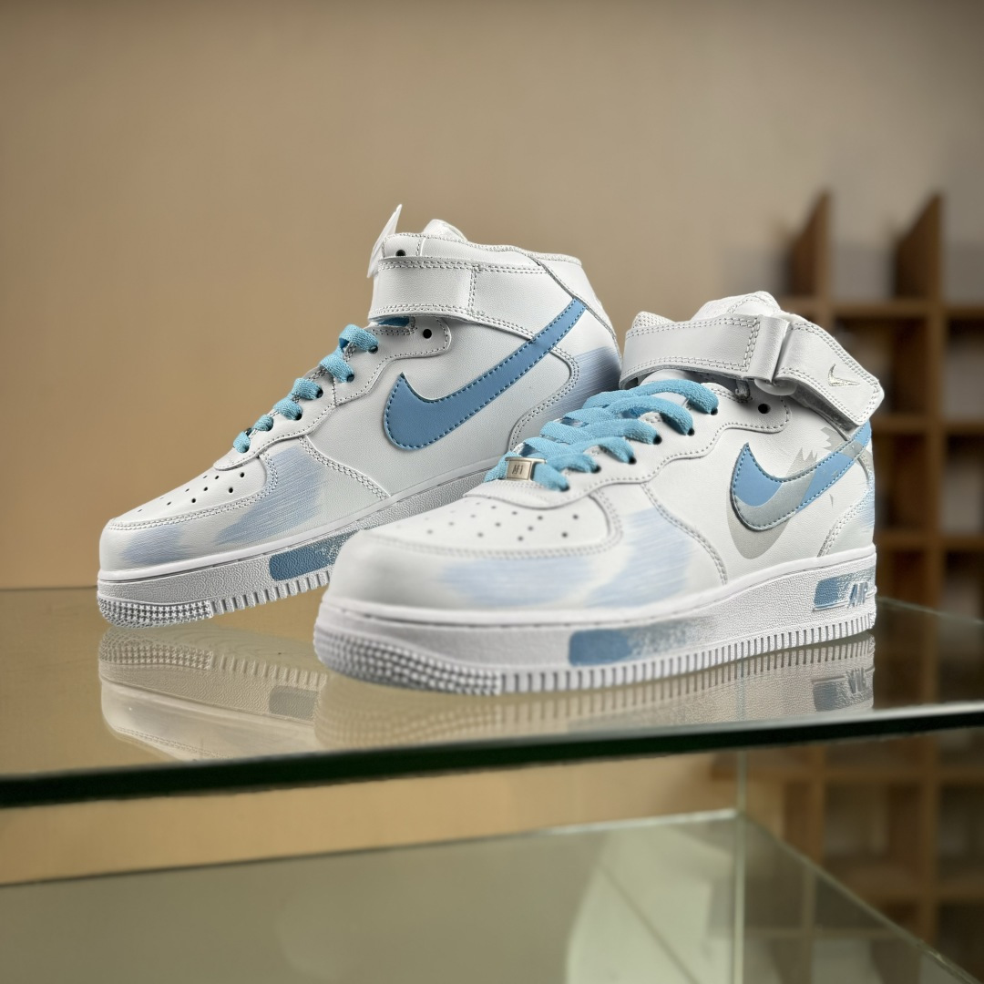 Nike Air Force 1'07 Mid 断勾 喷绘 空军一号中帮休闲板鞋 ZH0316-124