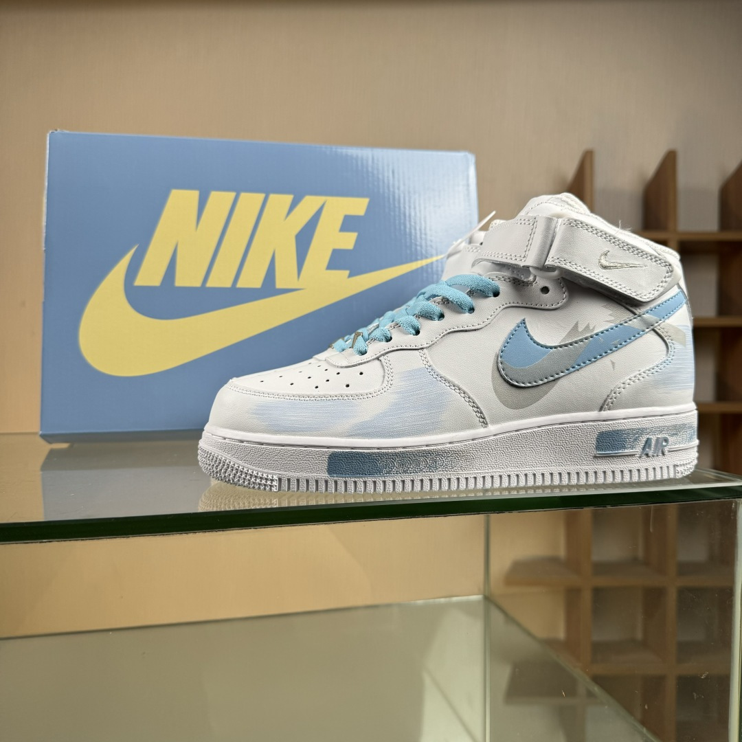 Nike Air Force 1'07 Mid 断勾 喷绘 空军一号中帮休闲板鞋 ZH0316-124