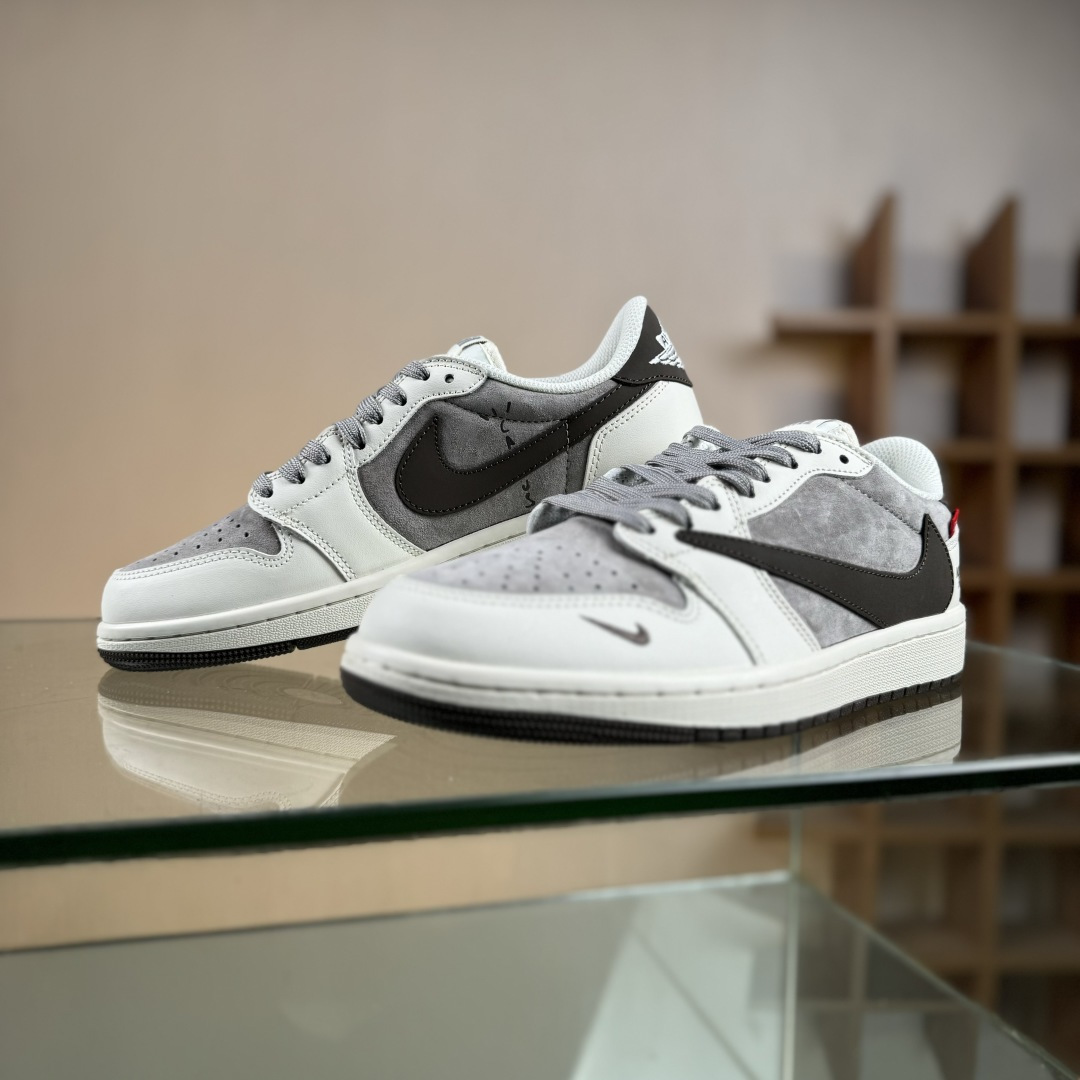 Nike Air Jordan 1 x Travis Scott AJ1倒勾 乔一倒钩 ‘DIY’定制 耐克 低帮文化篮球鞋 DM7866-127