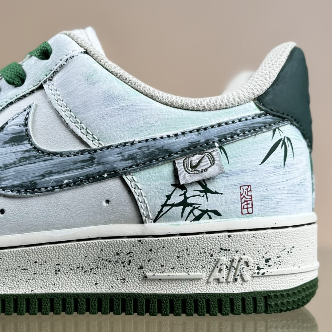 Nike Air Force 1'07 Low ”Bamboo In Ink Wash” 手绘涂鸦 青竹墨韵 空军一号低帮休闲板鞋 FB1839-123 Nike Air Force 1'07 Low ”Bamboo In Ink Wash” 手绘涂鸦 青竹墨韵 空军一号低帮休闲板鞋 FB1839-123