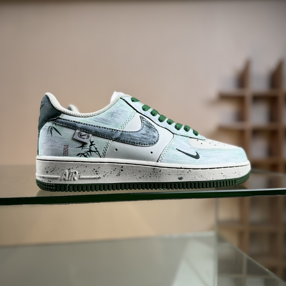 Nike Air Force 1’07 Low ”Bamboo In Ink Wash” 手绘涂鸦 青竹墨韵 空军一号低帮休闲板鞋 FB1839-123 Nike Air Force 1’07 Low ”Bamboo In Ink Wash” 手绘涂鸦 青竹墨韵 空军一号低帮休闲板鞋 FB1839-123
