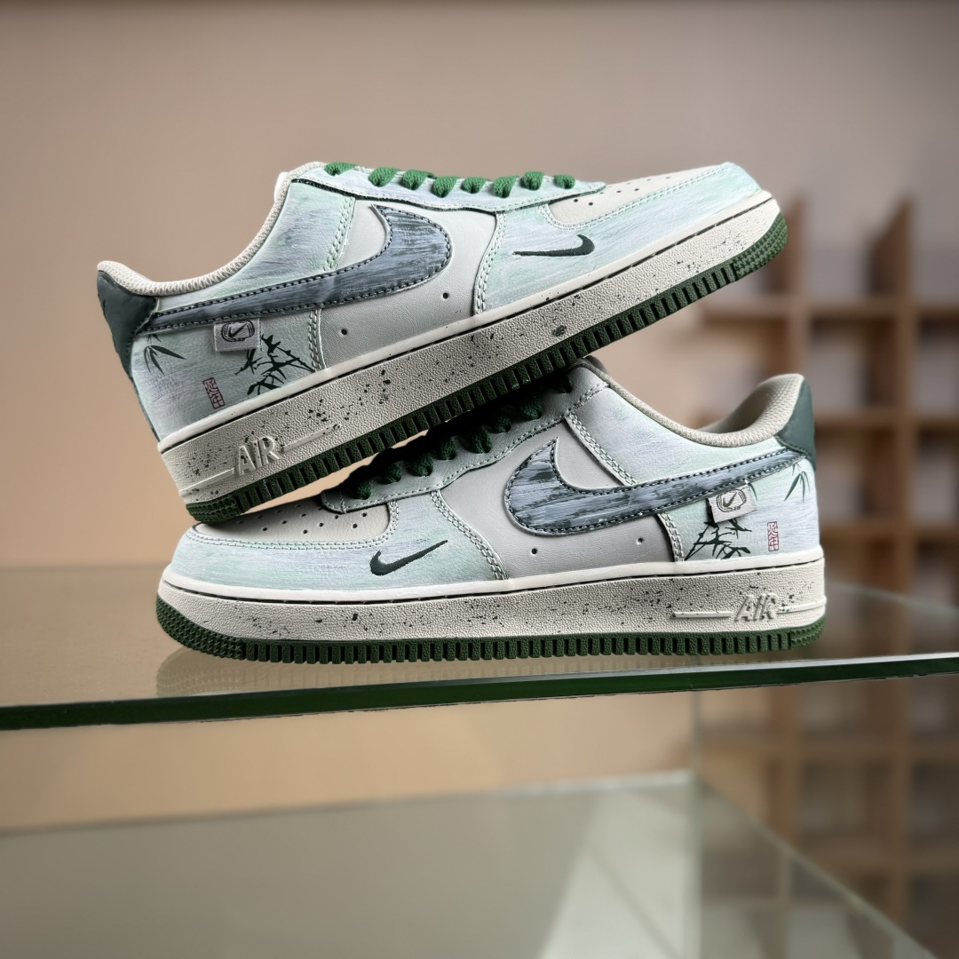 Nike Air Force 1'07 Low ”Bamboo In Ink Wash” 手绘涂鸦 青竹墨韵 空军一号低帮休闲板鞋 FB1839-123 Nike Air Force 1'07 Low ”Bamboo In Ink Wash” 手绘涂鸦 青竹墨韵 空军一号低帮休闲板鞋 FB1839-123