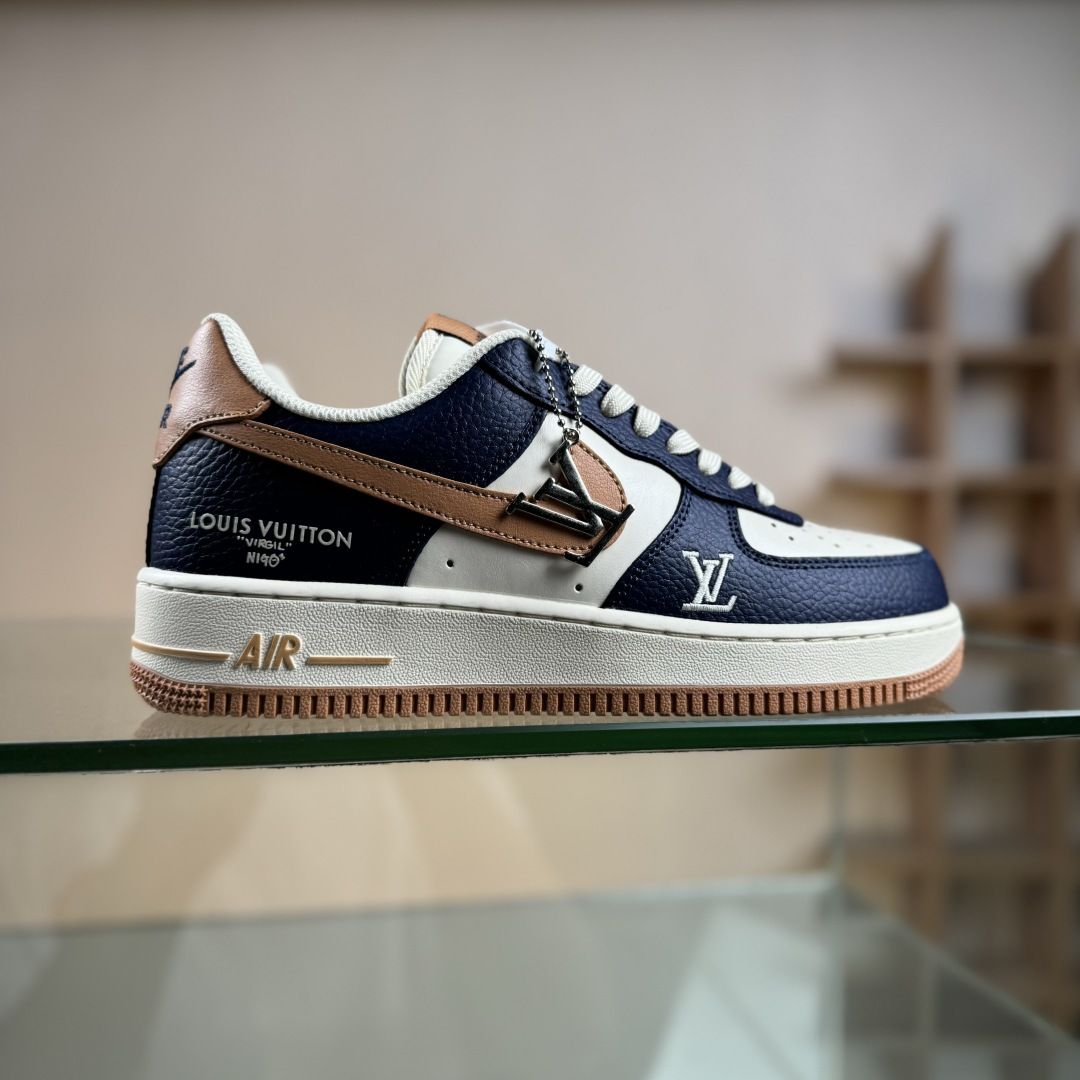 NIke Air Force 1 ’07 Low “LV联名–暮蓝杏棕” 空军一号低帮 运动鞋 NH0601-585