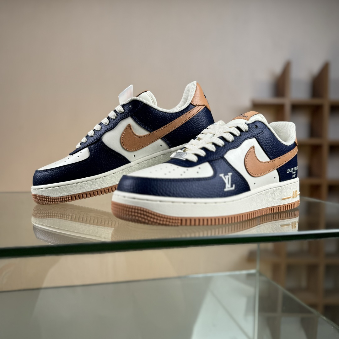 NIke Air Force 1 '07 Low “LV联名--暮蓝杏棕” 空军一号低帮 运动鞋 NH0601-585