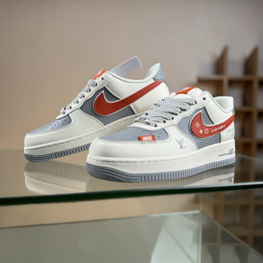 NIke Air Force 1 '07 Low “LV联名-米灰红拼接”空军一号 低帮 运动鞋 休闲鞋 JP8028-070
