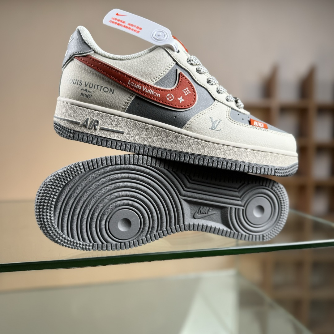 NIke Air Force 1 '07 Low “LV联名-米灰红拼接”空军一号 低帮 运动鞋 休闲鞋 JP8028-070