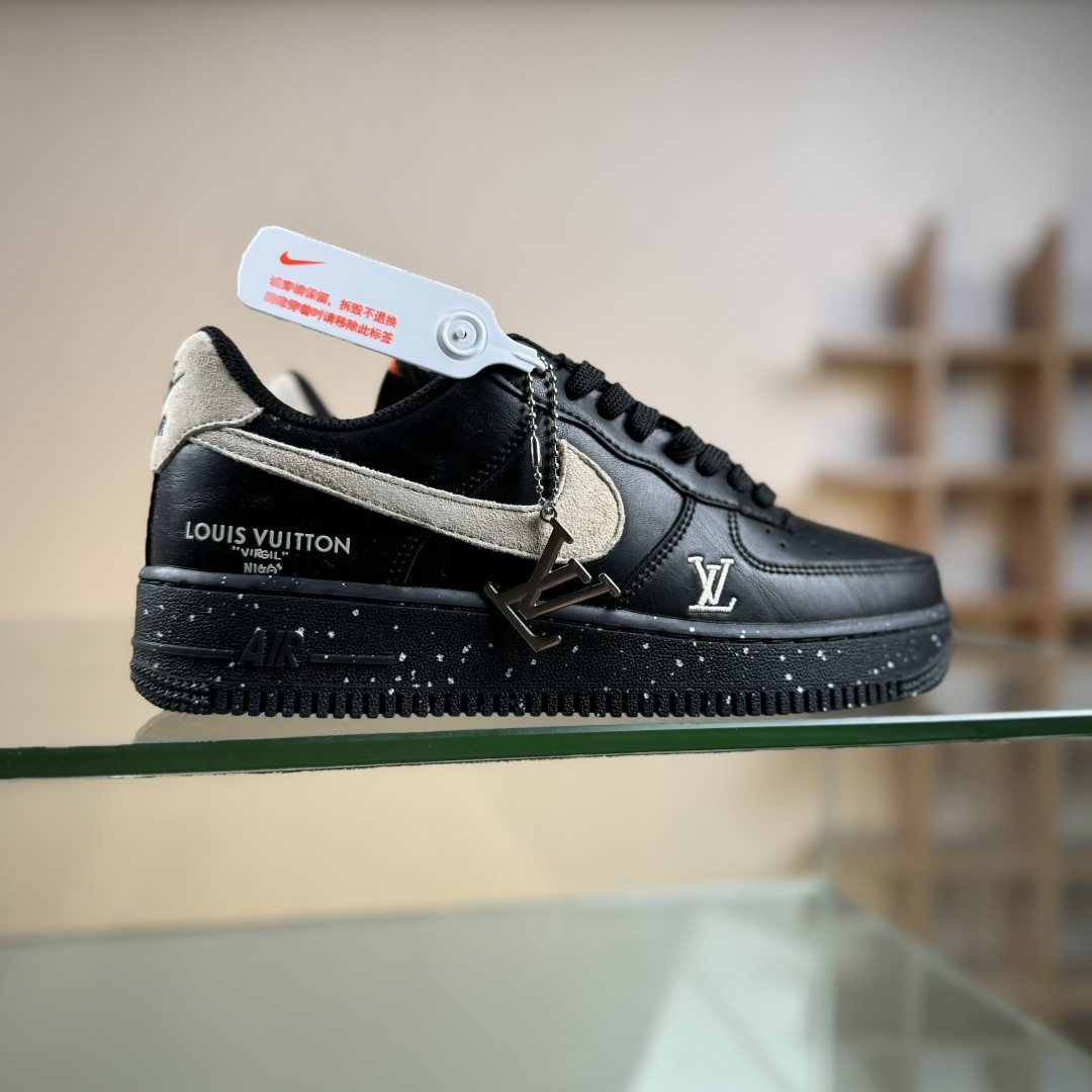 NIke Air Force 1 ’07 Low “LV联名–墨黑星点” 空军一号低帮 运动鞋 休闲鞋 NH0601-586