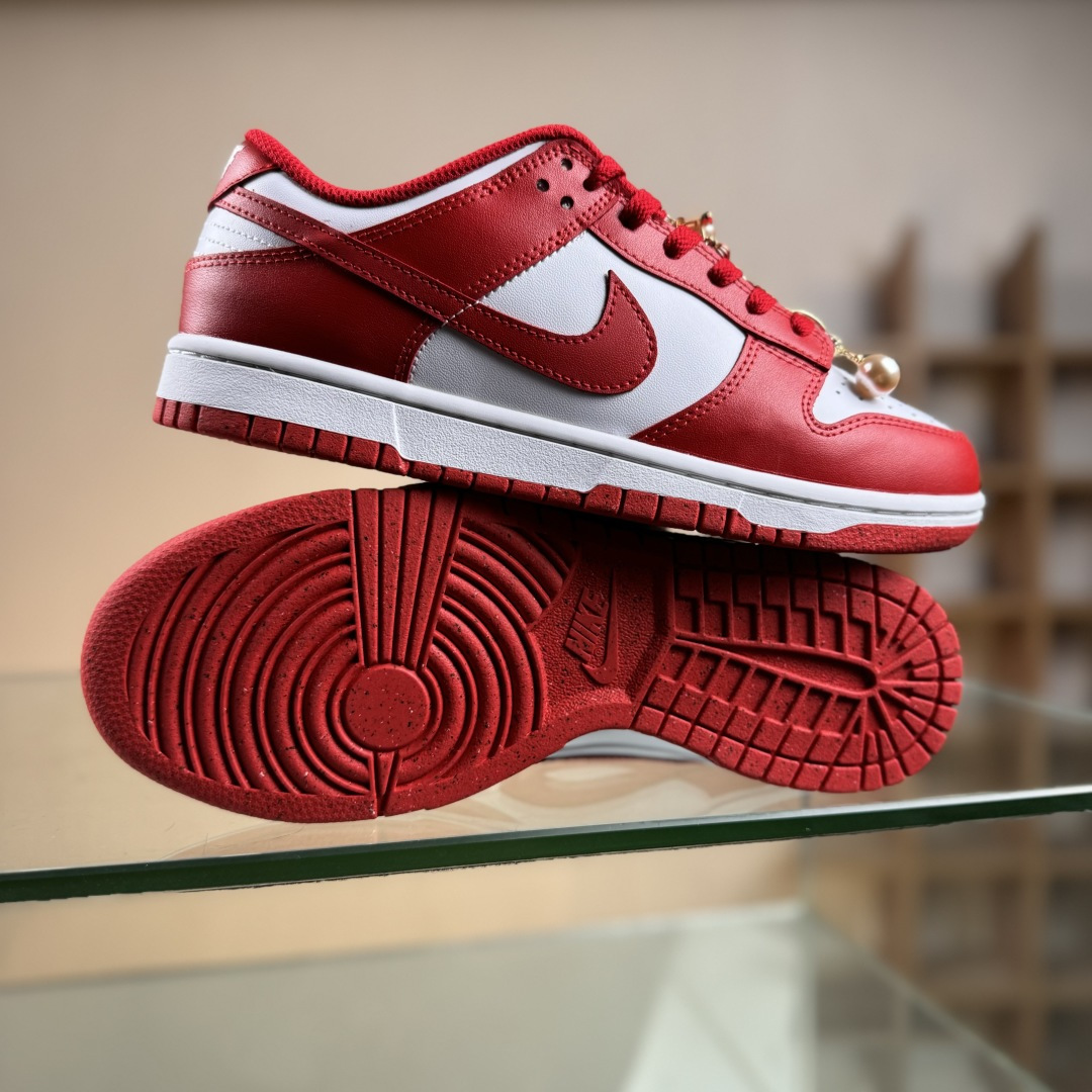 配件丢失扣20 Nike SB Dunk Low 婚庆囍宴 白红色 低帮休闲板鞋 DD1873-116