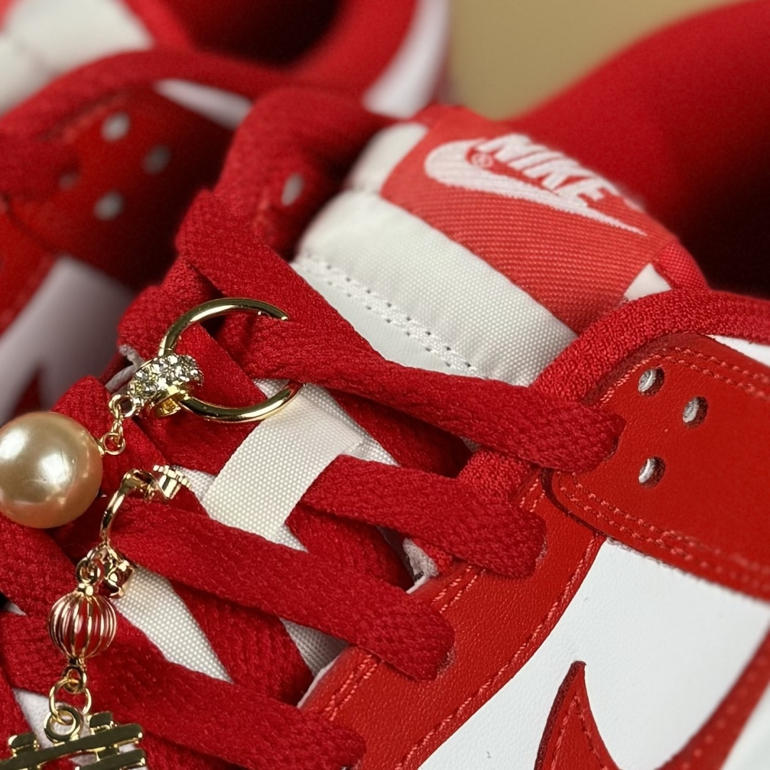 配件丢失扣20 Nike SB Dunk Low 婚庆囍宴 白红色 低帮休闲板鞋 DD1873-116