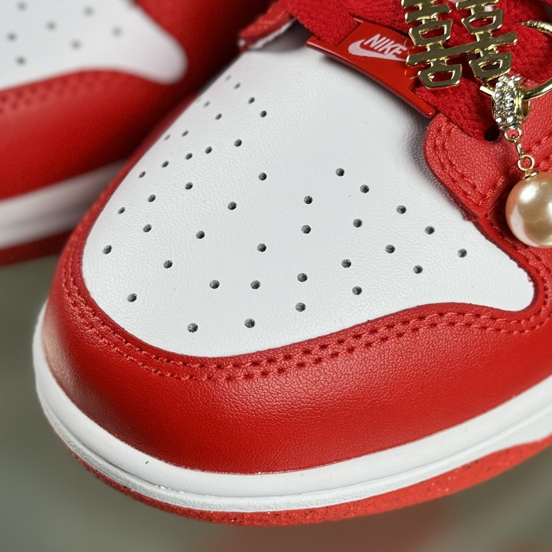 配件丢失扣20 Nike SB Dunk Low 婚庆囍宴 白红色 低帮休闲板鞋 DD1873-116