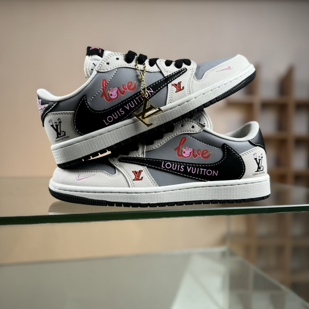 Nike Air Jordan 1 x Travis Scott AJ1倒勾 乔一倒钩 ‘DIY’定制 耐克 低帮文化篮球鞋 DZ2688-005