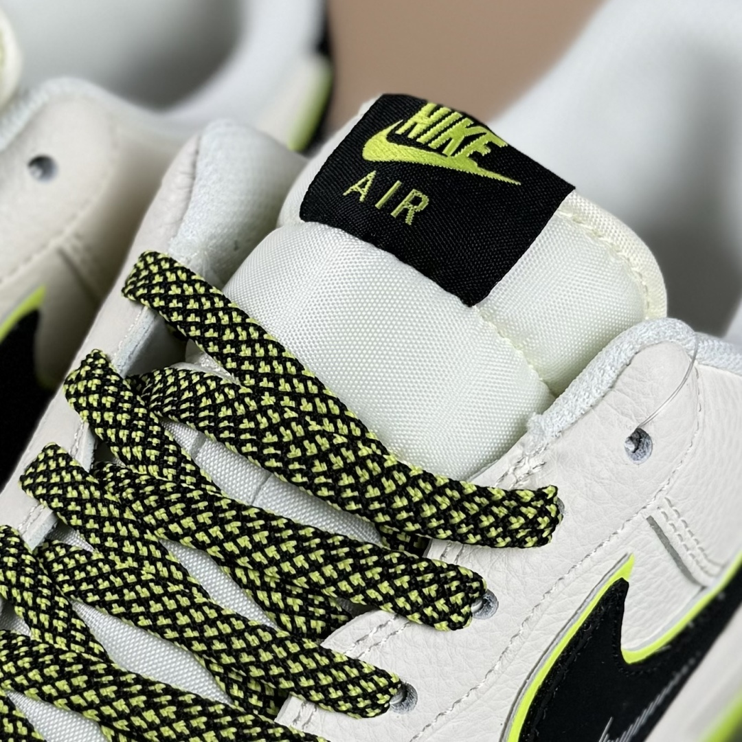 Nike Air Force 1'07 Low 联名 双拼米黑绿 空军一号低帮休闲板鞋 QW5836-023