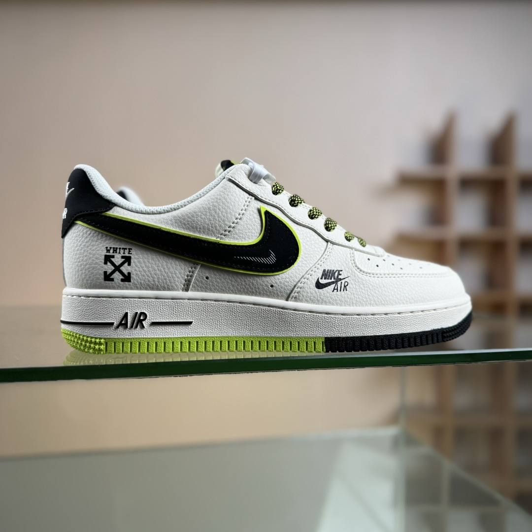 Nike Air Force 1’07 Low 联名 双拼米黑绿 空军一号低帮休闲板鞋 QW5836-023