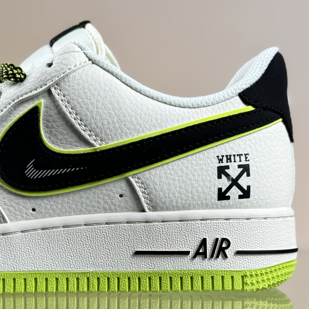 Nike Air Force 1'07 Low 联名 双拼米黑绿 空军一号低帮休闲板鞋 QW5836-023