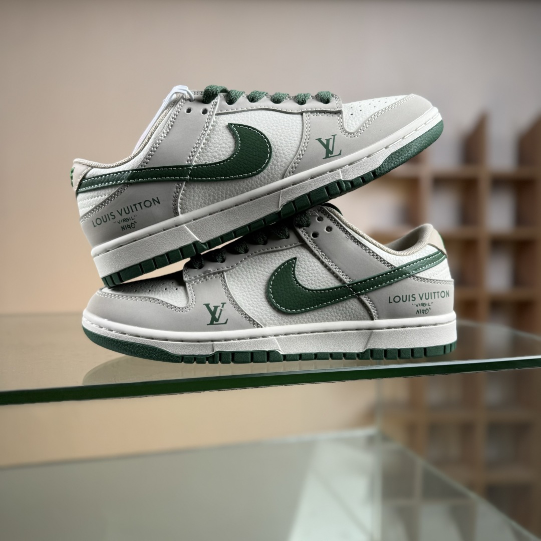 Nike SB Dunk Low“ LV联名—米灰军绿” 周年高端定制 低帮休闲板鞋 JP1628-001 Nike SB Dunk Low“ LV联名—米灰军绿” 周年高端定制 低帮休闲板鞋 JP1628-001