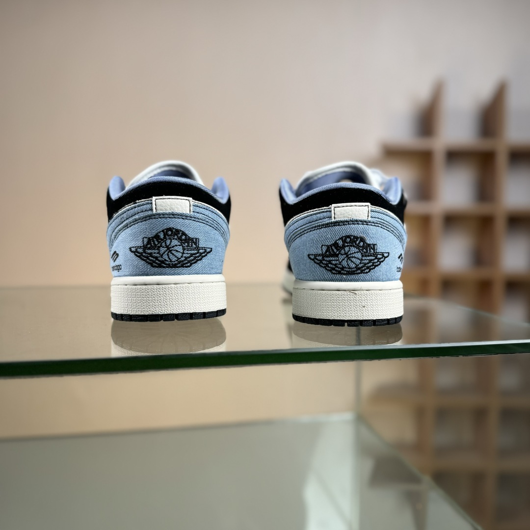 Air Jordan 1 Low AJ1 乔1 “巴黎世家联名---水洗牛仔蓝”高端定制 低帮复古篮球鞋 LD8888-010