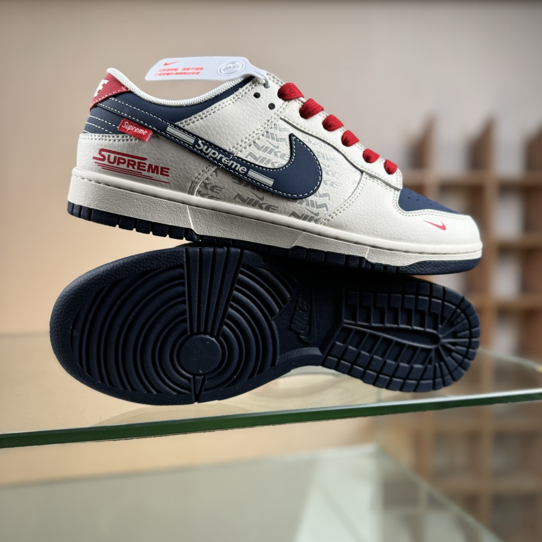Nike Dunk Low Retro “Superme联名---米白蓝红”高端定制 低帮复古篮球鞋 XD1588-241