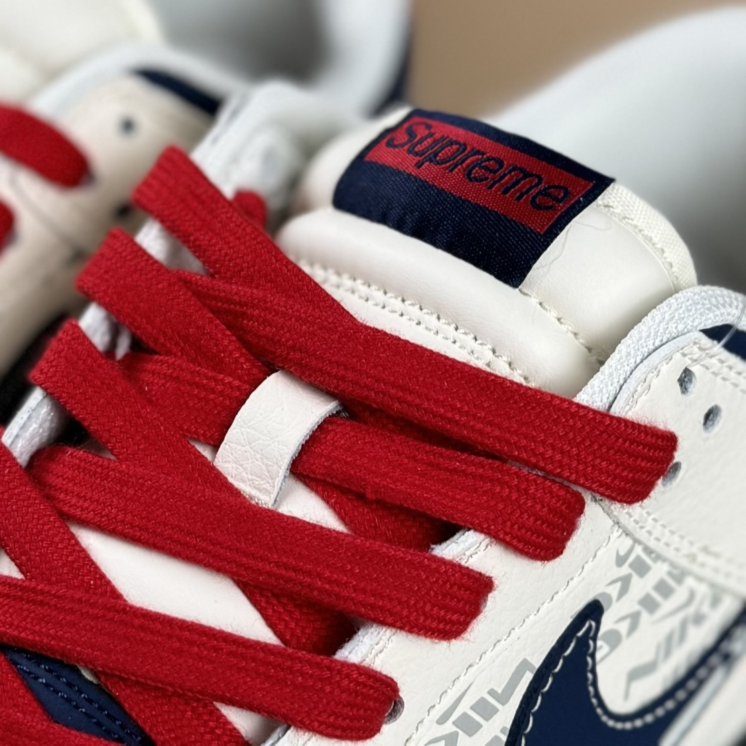 Nike Dunk Low Retro “Superme联名---米白蓝红”高端定制 低帮复古篮球鞋 XD1588-241