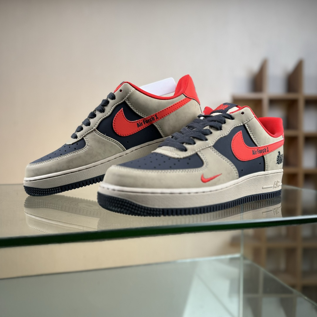 马年限定限量发售马上发财马上有钱 高端定制 Nike Air Force 1 '07 Low “马年限定联名------ 摩卡棕红” 高端定制 低帮休闲板鞋 KD1688-002