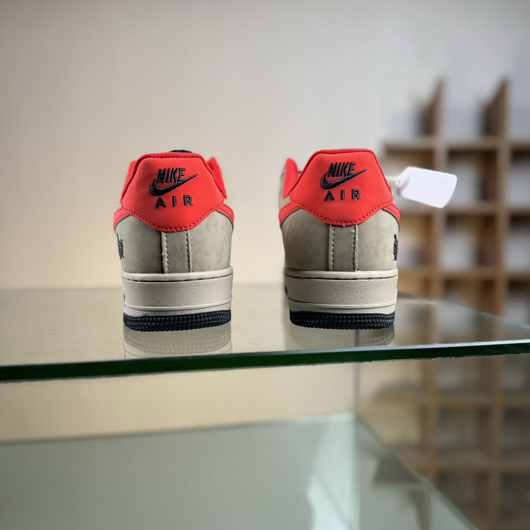 马年限定限量发售马上发财马上有钱 高端定制 Nike Air Force 1 '07 Low “马年限定联名------ 摩卡棕红” 高端定制 低帮休闲板鞋 KD1688-002