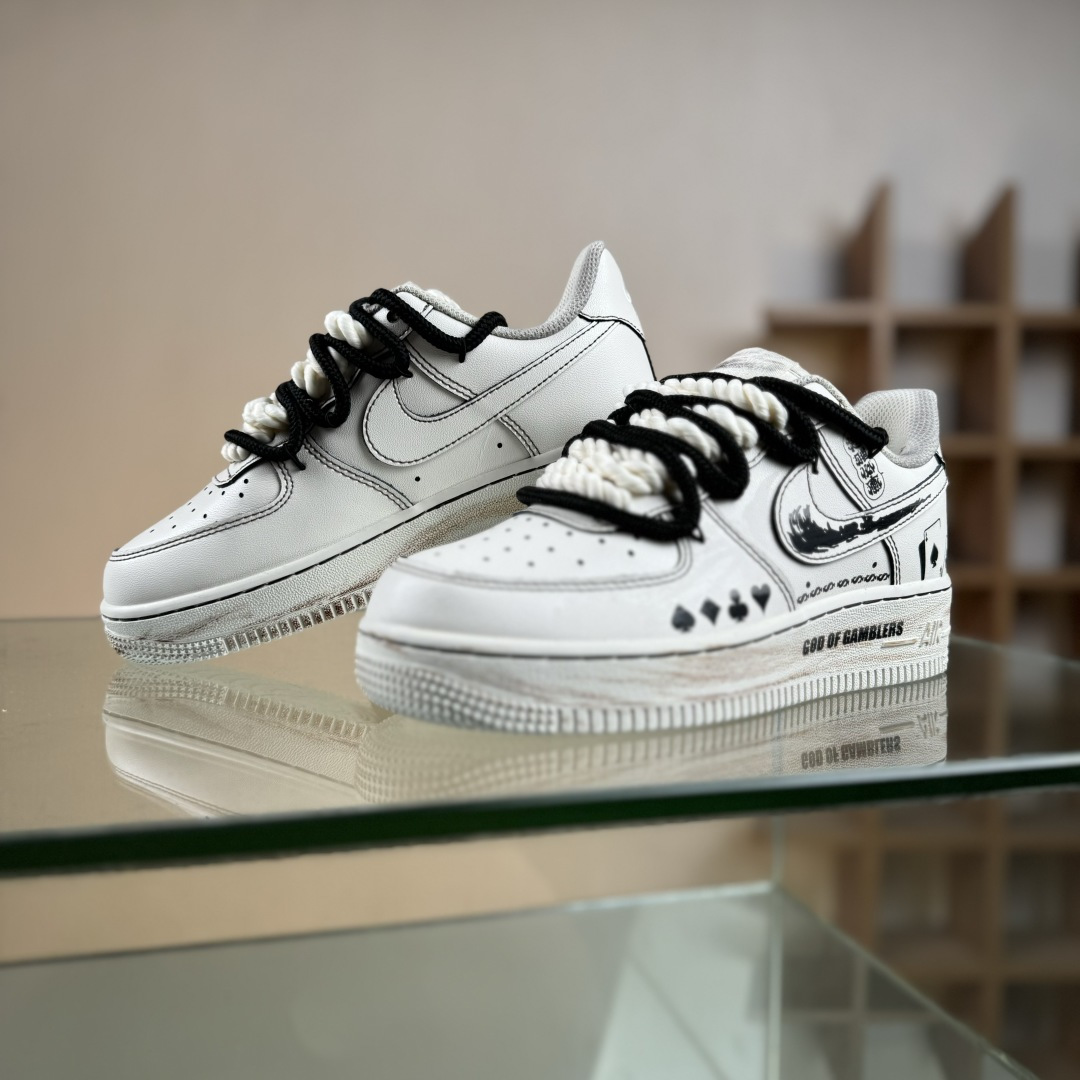 Nike Air Force 1'07 Low ”God OF Gamblers” 手绘涂鸦 赌神底牌 空军一号低帮休闲板鞋 315122-313 Nike Air Force 1'07 Low ”God OF Gamblers” 手绘涂鸦 赌神底牌 空军一号低帮休闲板鞋 315122-313