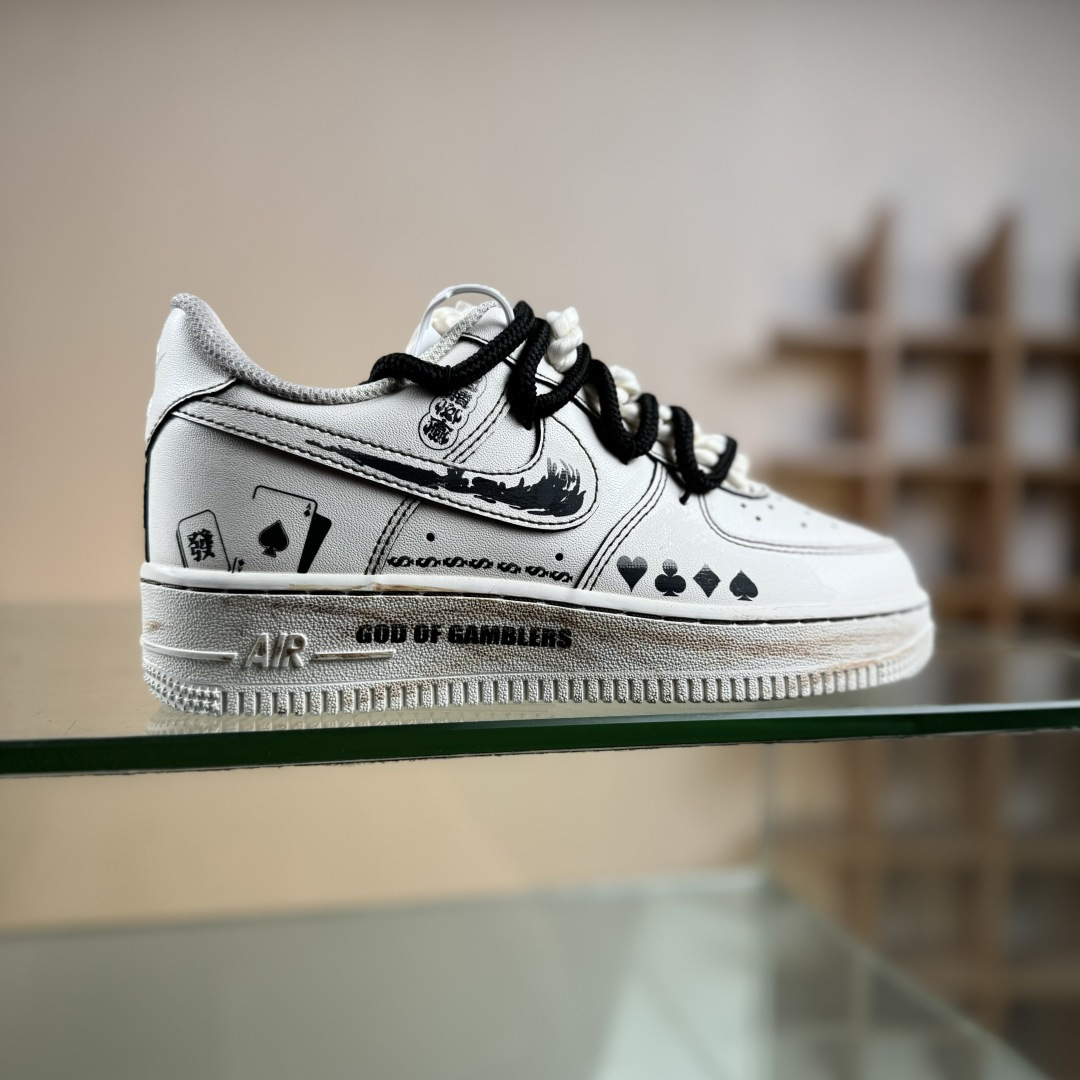 Nike Air Force 1’07 Low ”God OF Gamblers” 手绘涂鸦 赌神底牌 空军一号低帮休闲板鞋 315122-313 Nike Air Force 1’07 Low ”God OF Gamblers” 手绘涂鸦 赌神底牌 空军一号低帮休闲板鞋 315122-313
