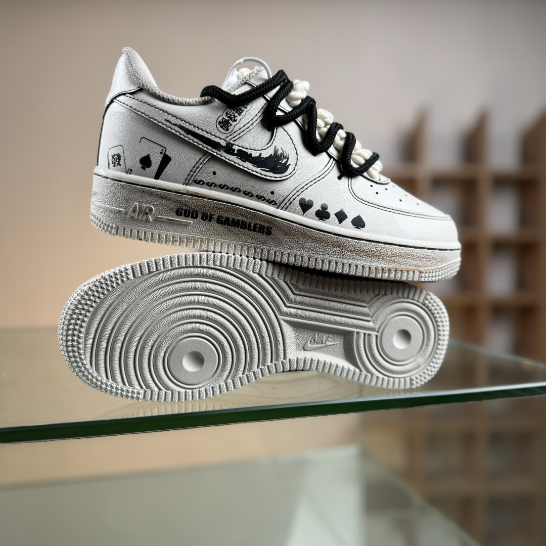 Nike Air Force 1'07 Low ”God OF Gamblers” 手绘涂鸦 赌神底牌 空军一号低帮休闲板鞋 315122-313 Nike Air Force 1'07 Low ”God OF Gamblers” 手绘涂鸦 赌神底牌 空军一号低帮休闲板鞋 315122-313