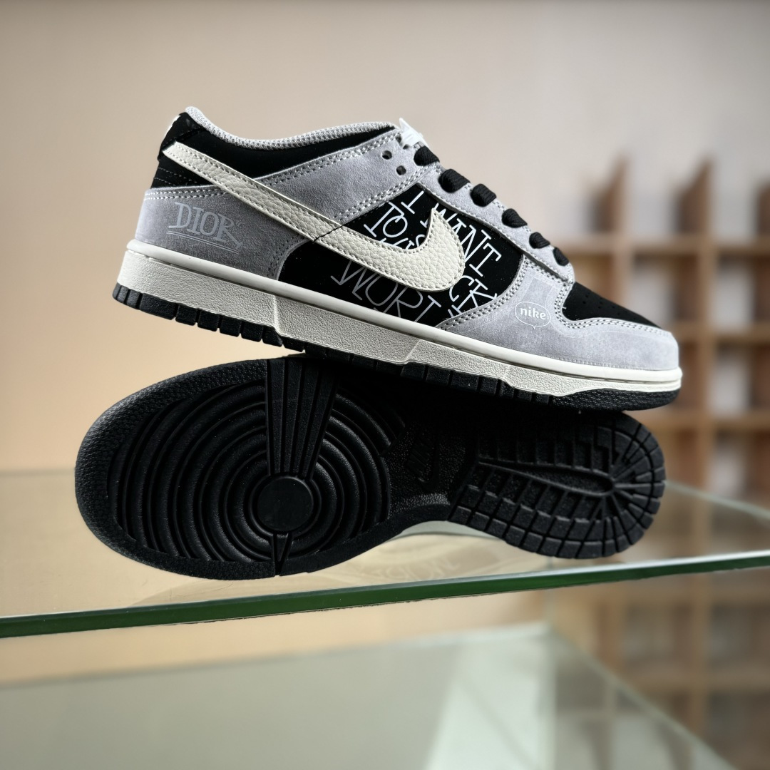 Nike SB Dunk Low“ 迪奥联名—米灰黑猪八革” 周年高端定制 低帮休闲板鞋 DN3168-021