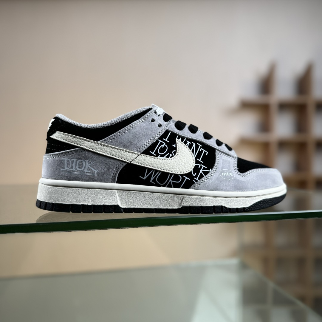 Nike SB Dunk Low“ 迪奥联名—米灰黑猪八革” 周年高端定制 低帮休闲板鞋 DN3168-021