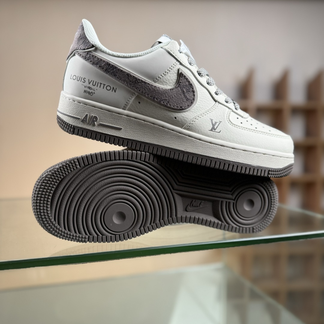 260 NIke Air Force 1 '07 Low “LV联名-米灰牛仔勾”空军一号 低帮 运动鞋 休闲鞋 SM6668-128-Chinese UA Cheap High Quatity Brand Clothes Bags handbags Sneakers wholesale wholesaler seller from China Factory suppliers Fashion Clothing Shoes best Quality Beautiful Price 260 NIke Air Force 1 '07 Low “LV联名-米灰牛仔勾”空军一号 低帮 运动鞋 休闲鞋 SM6668-128