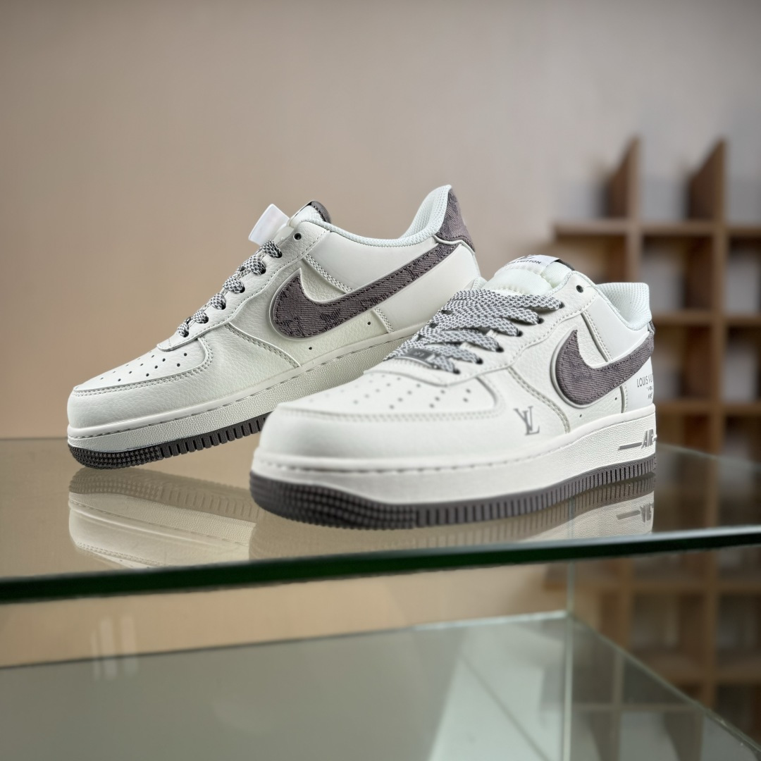 260 NIke Air Force 1 '07 Low “LV联名-米灰牛仔勾”空军一号 低帮 运动鞋 休闲鞋 SM6668-128-Chinese UA Cheap High Quatity Brand Clothes Bags handbags Sneakers wholesale wholesaler seller from China Factory suppliers Fashion Clothing Shoes best Quality Beautiful Price 260 NIke Air Force 1 '07 Low “LV联名-米灰牛仔勾”空军一号 低帮 运动鞋 休闲鞋 SM6668-128