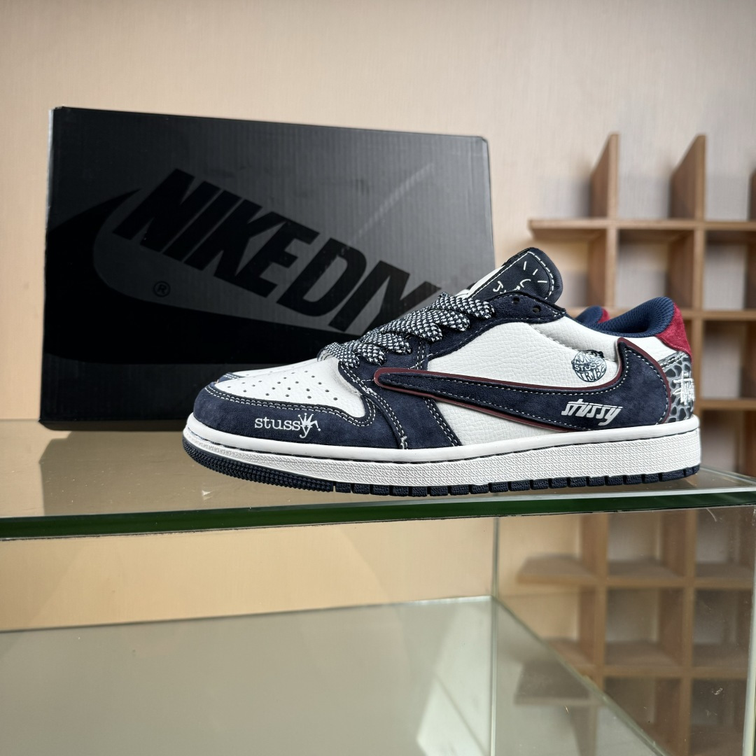 XC版Air Jordan 1 Low AJ1 乔1 斯图西联名 高端定制 倒钩低帮复古篮球鞋 DZ5899-039