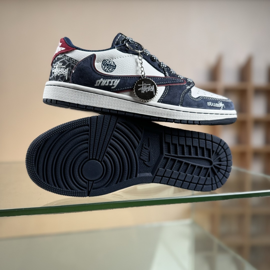 XC版Air Jordan 1 Low AJ1 乔1 斯图西联名 高端定制 倒钩低帮复古篮球鞋 DZ5899-039