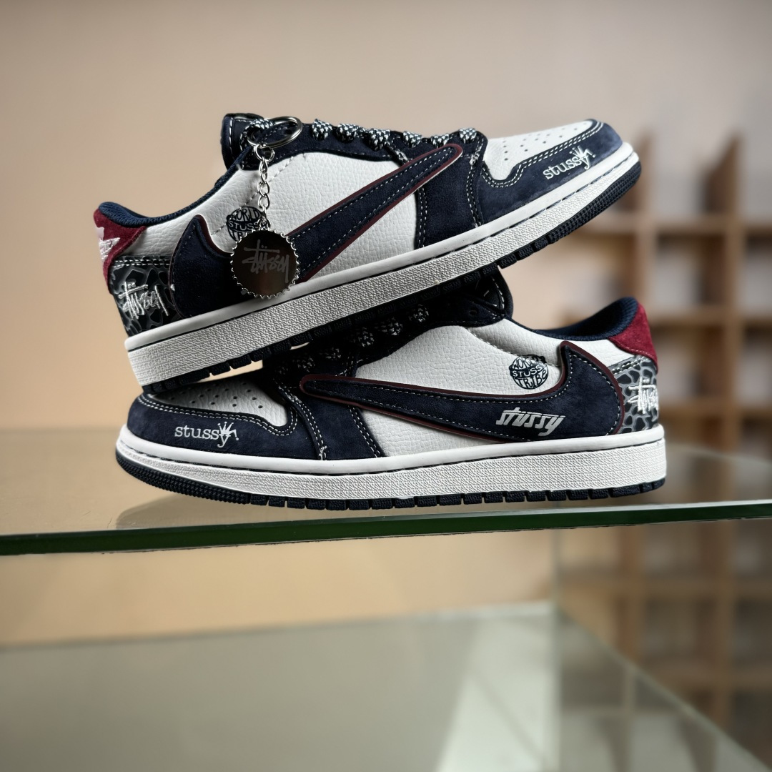 XC版Air Jordan 1 Low AJ1 乔1 斯图西联名 高端定制 倒钩低帮复古篮球鞋 DZ5899-039