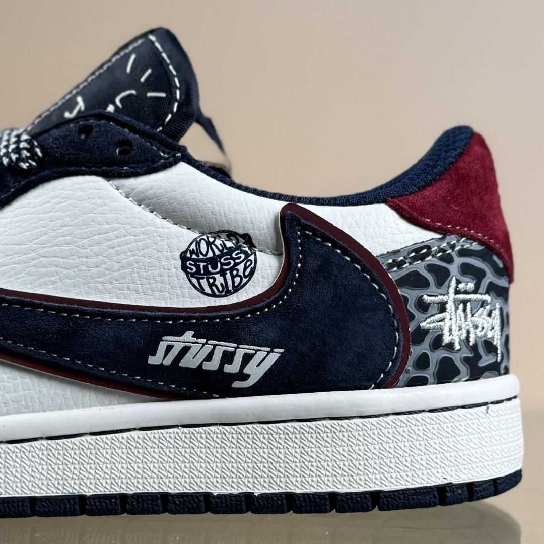 XC版Air Jordan 1 Low AJ1 乔1 斯图西联名 高端定制 倒钩低帮复古篮球鞋 DZ5899-039