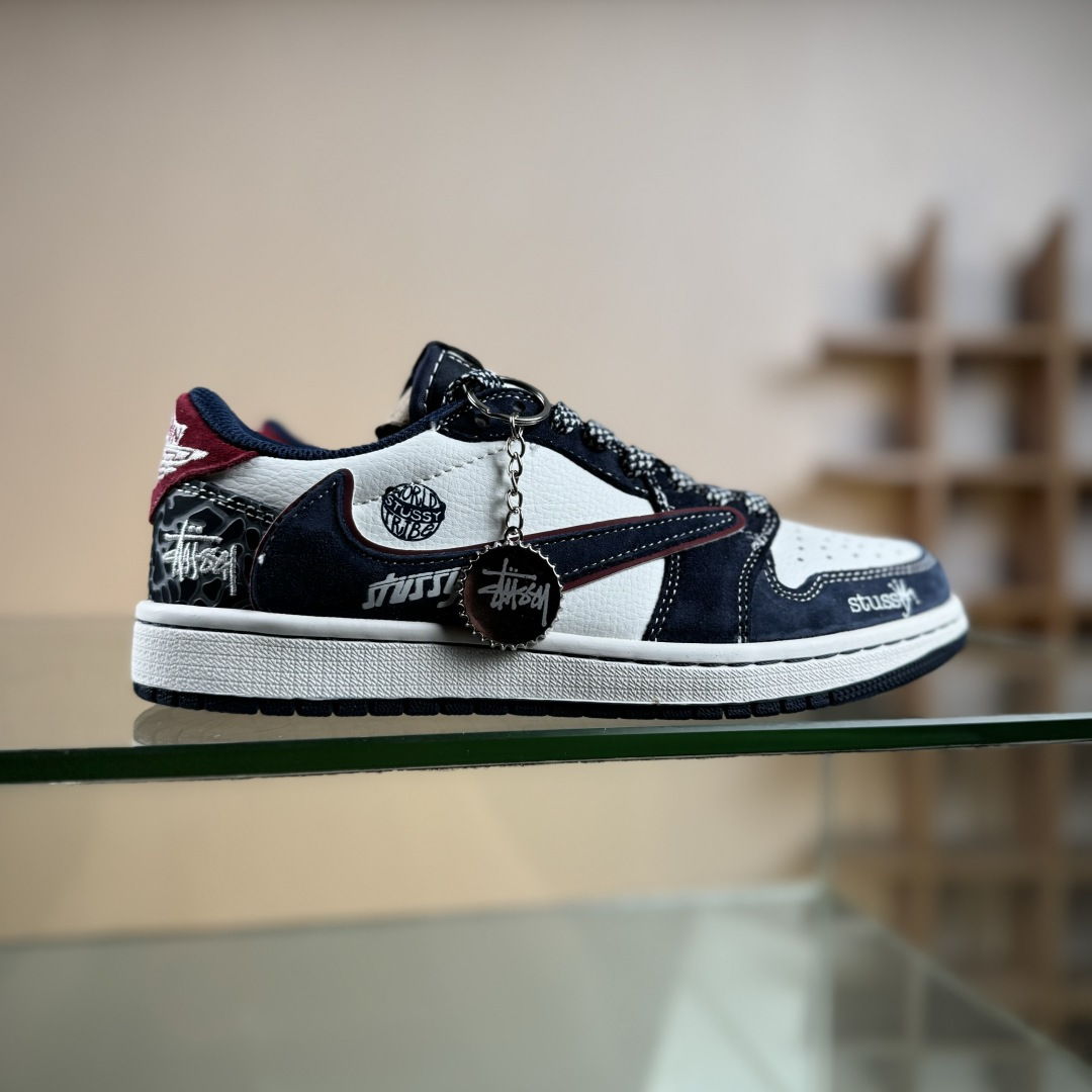 XC版Air Jordan 1 Low AJ1 乔1 斯图西联名 高端定制 倒钩低帮复古篮球鞋 DZ5899-039