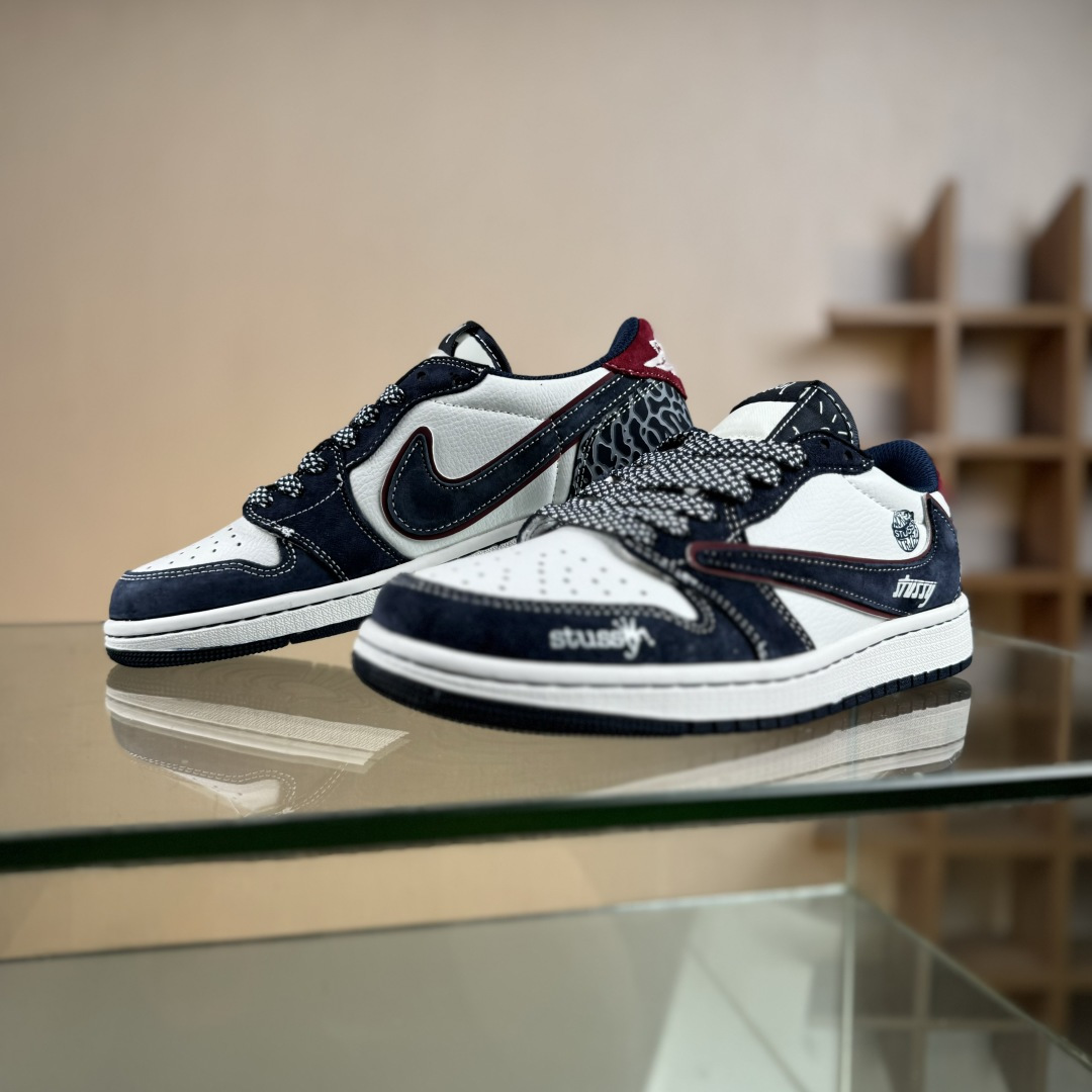 XC版Air Jordan 1 Low AJ1 乔1 斯图西联名 高端定制 倒钩低帮复古篮球鞋 DZ5899-039